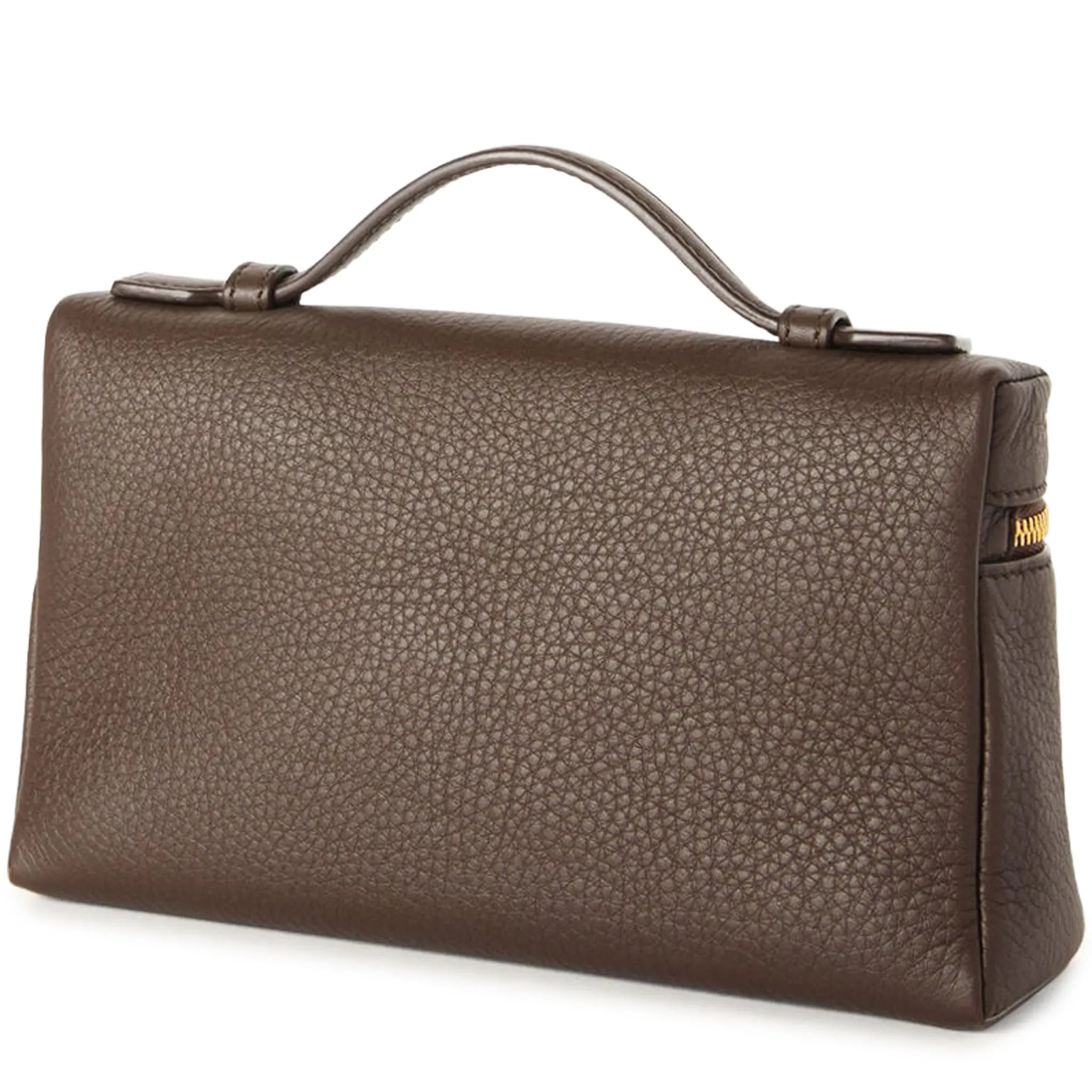 Back View of Loro Piana Extra Pocket L19 Dark Chocolate Sun Gold Shoulder Bag FAN4045_H0TO